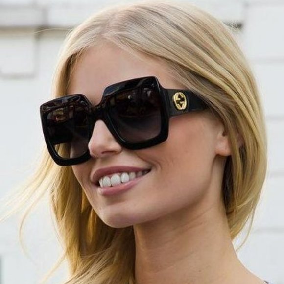 NEW Gucci GG0053SN 001 Black Gray Oversized Square Gradient Sunglasses - Picture 12 of 12